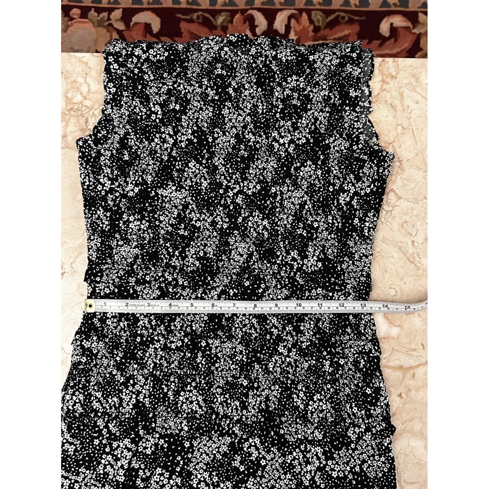 Madewell Smocked Crewneck Mini Dress in Floral Size 0 Black NWT - Picture 11 of 16